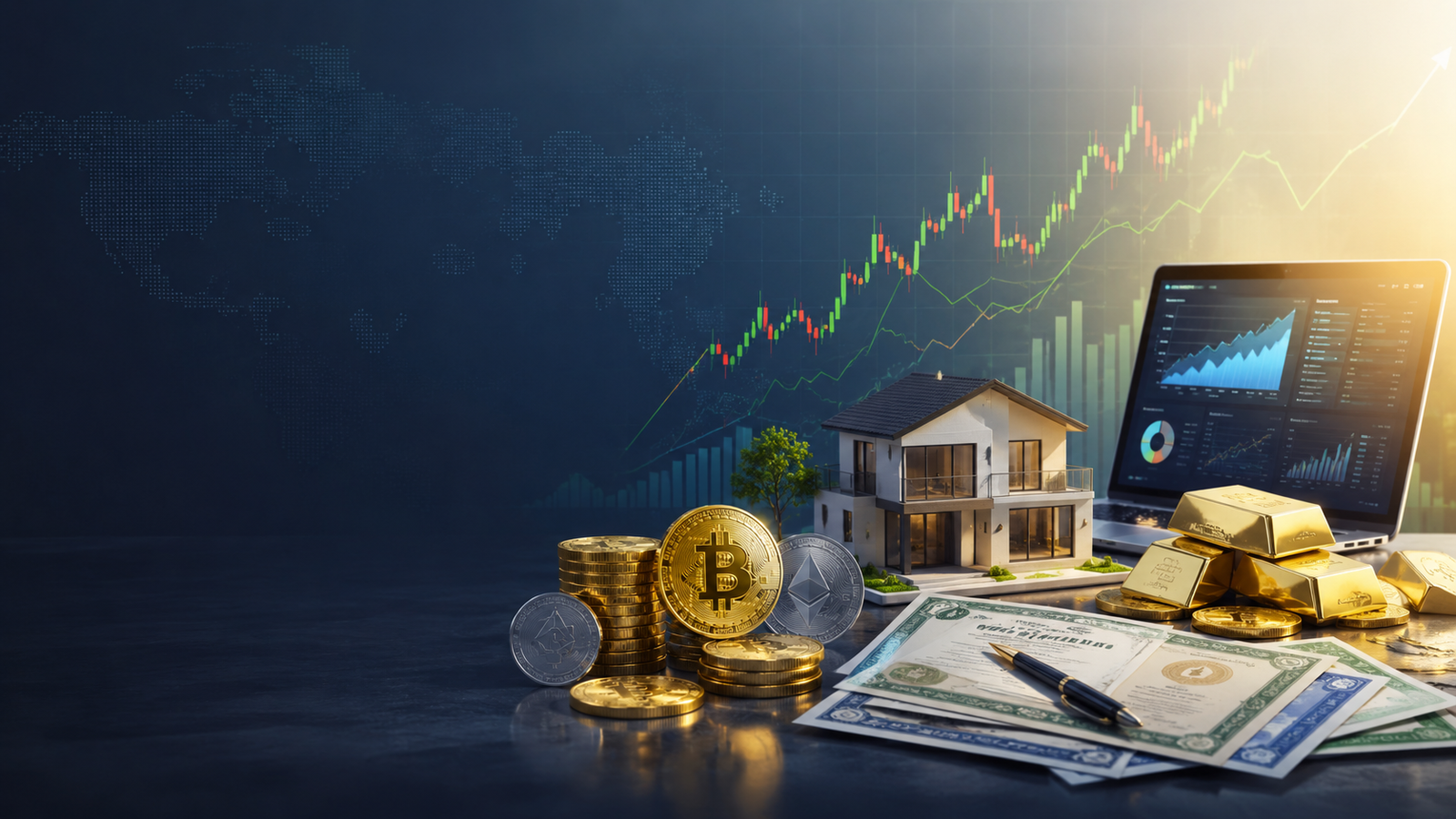 Inversiones comparadas: criptomonedas, bolsa, bonos, bienes raíces y otras alternativas