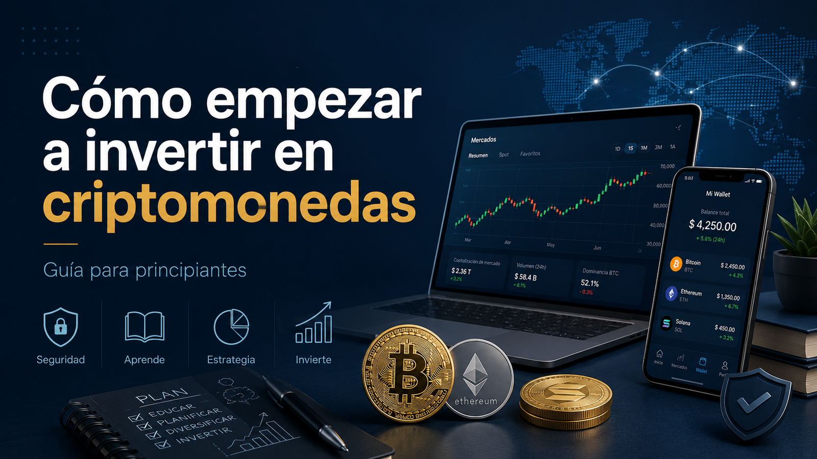 Cómo invertir en criptomonedas desde cero de forma segura: guía para principiantes