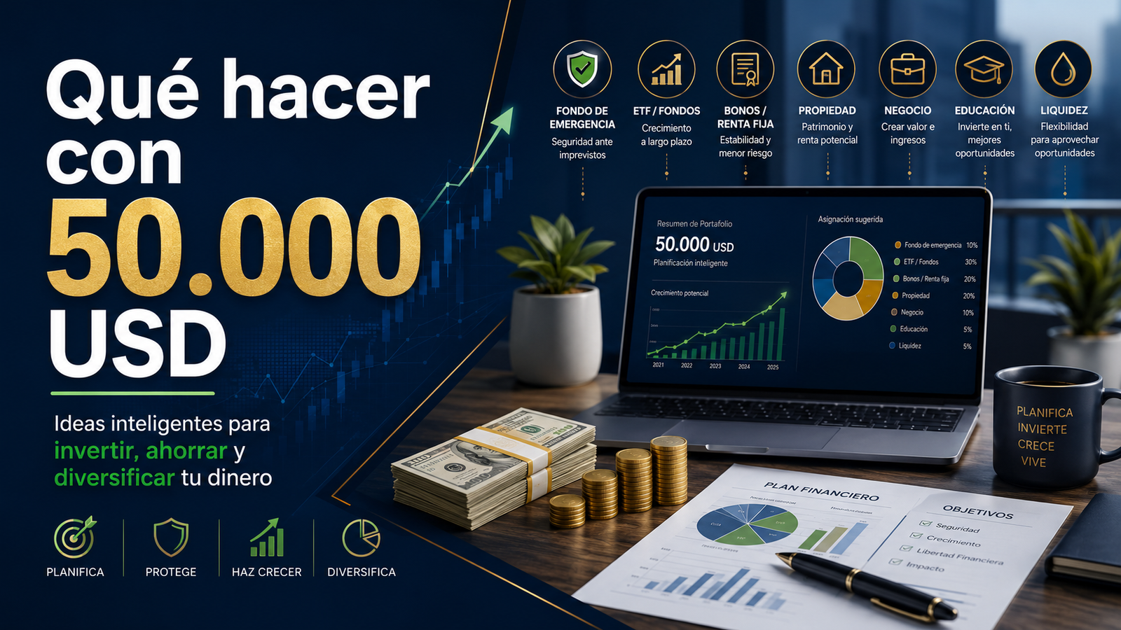 ¿Qué hacer con 50.000 dólares? 10 ideas para aprovecharlos de manera inteligente