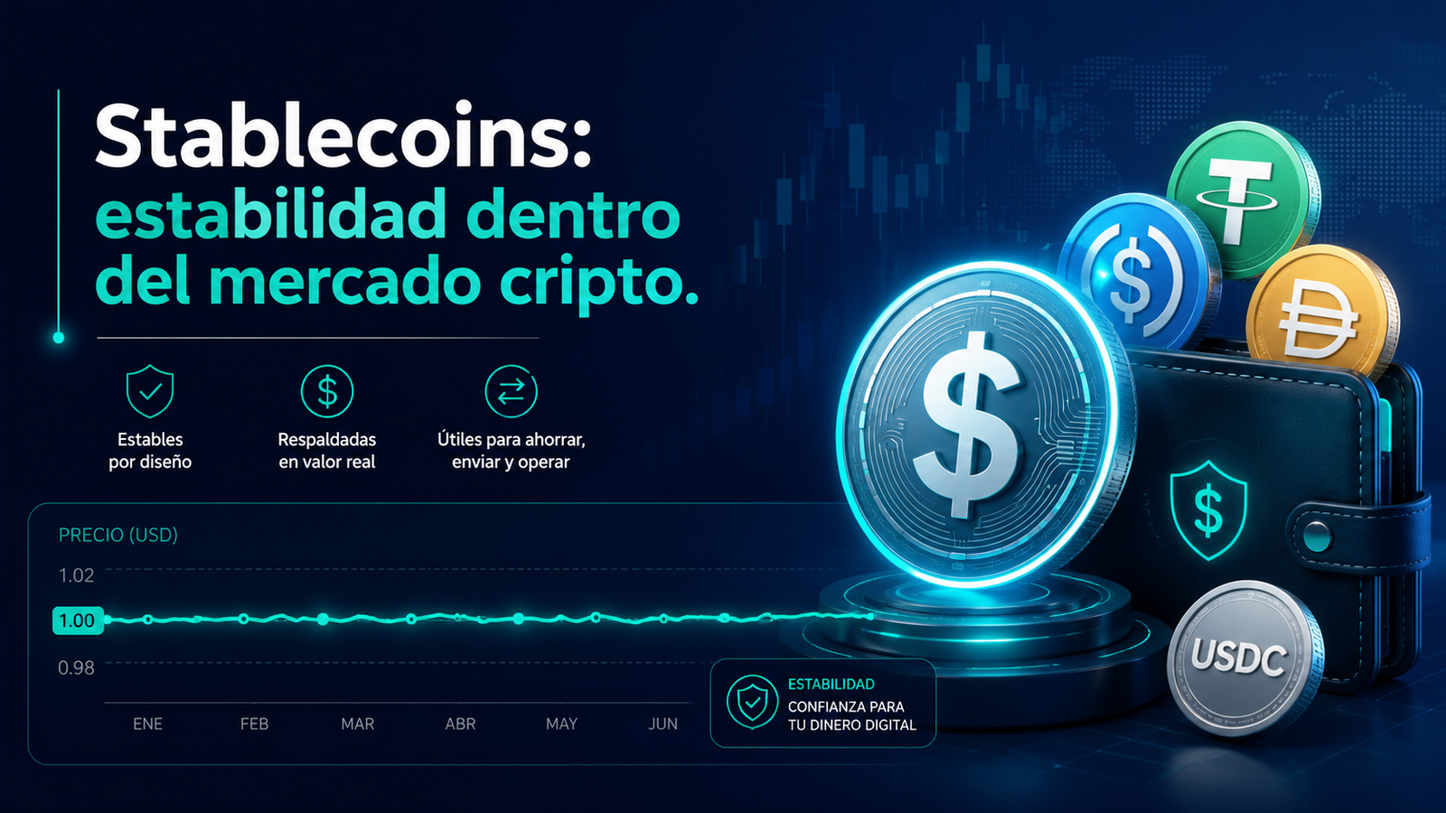 Stablecoins para principiantes: qué son, cómo funcionan y cuáles son sus riesgos