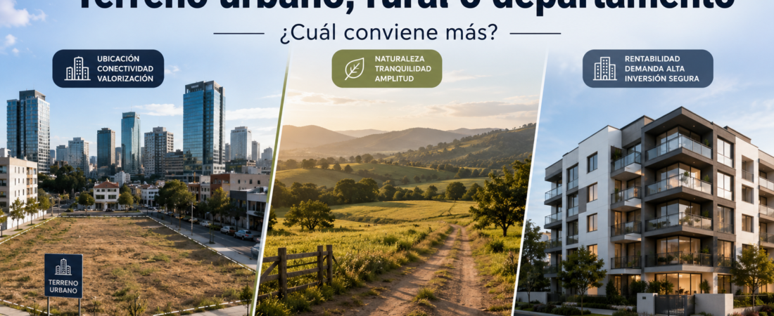 Terreno urbano, terreno rural o departamento: ¿cuál conviene más?
