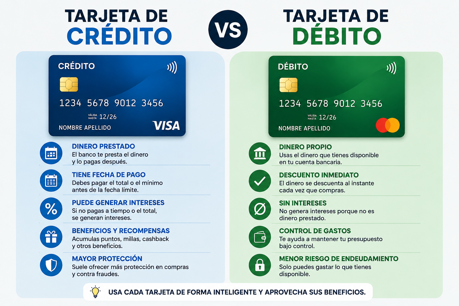 ¿Cuándo conviene usar tarjeta de crédito y débito? Guía completa