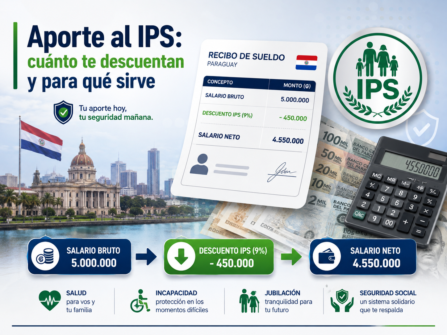 Aporte al IPS en Paraguay: qué es, cuánto te descuentan y por qué aparece todos los meses en tu recibo de sueldo