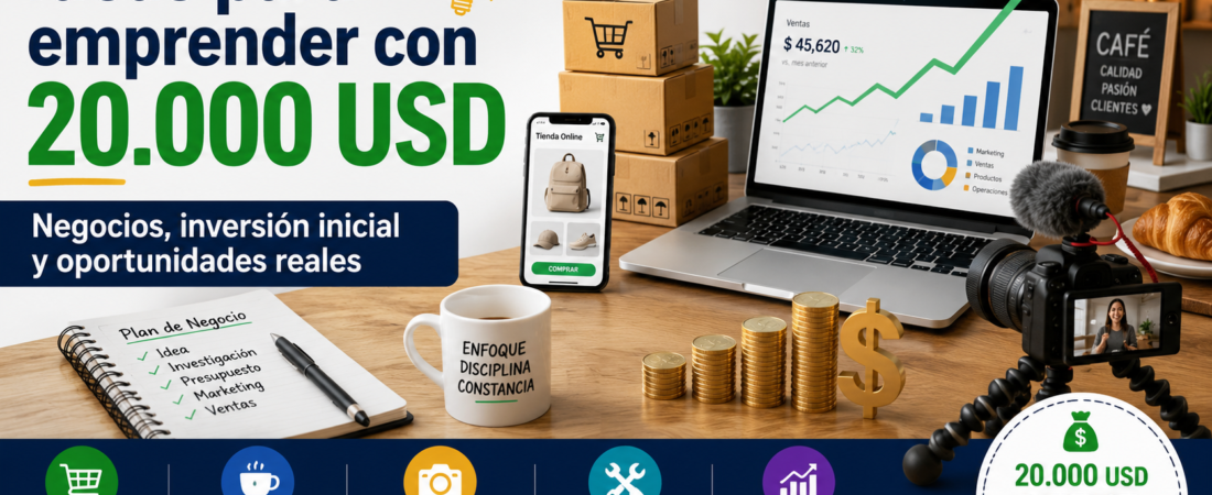 Ideas para emprender con 20.000 dólares: negocios rentables y cómo distribuir el capital